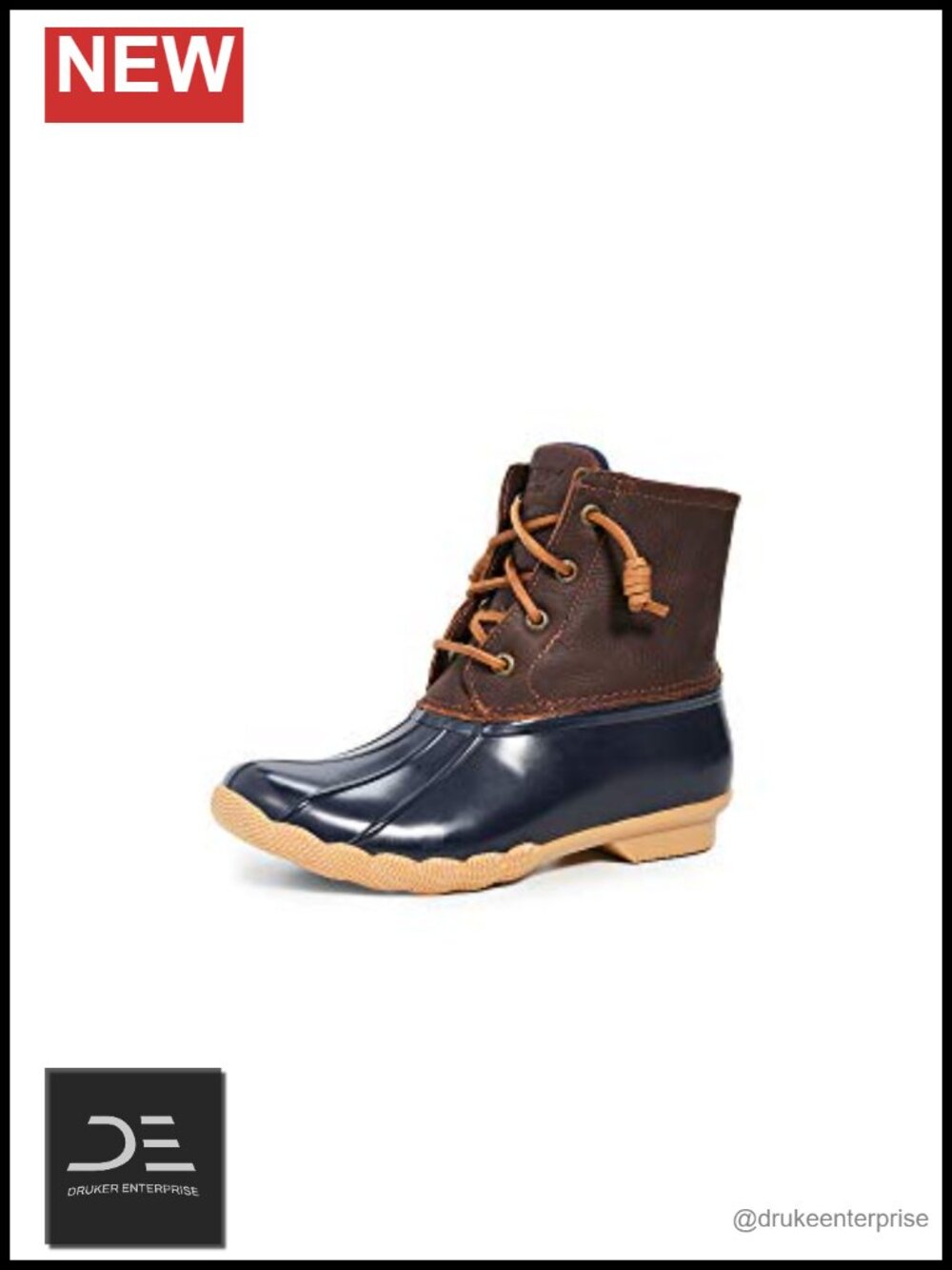 Sperry Saltwater Waterproof Rain Boot Ankle Duck Boot Leather